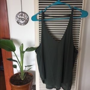 Lululemon low back tank olive green size 8